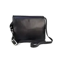 visconti - cuir véritable - sac bandoulière/sac porté épaule/besace/sac de travail/compatible pour ipad/tablettes - femme - 754 tess - noir