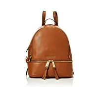 michael kors rhea medium leather backpack, portés dos femme, marron (luggage), 14x35x30 cm (w x h x l)