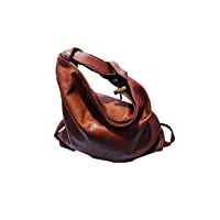brakumi sacs en cuir véritable femme sac à dos à bandoulière épaule souple grand, transformable vintage travail pc sac noir outlet