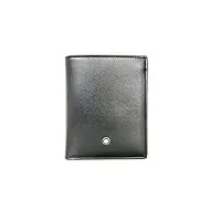 montblanc meisterstück 129677 portefeuille compact en cuir 6 cc noir 11 x 9 x 1 cm, noir, classique