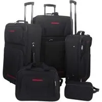 sac à dos trolley vidaxl set de valises noires 5 pièces