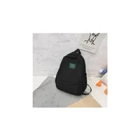 cartables scolaires generique sac d'école de sac à dos décontracté en nylon imperméable de couleur unie de grande capacité - noir