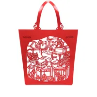 taschen x ai weiwei sac cabas the china ‘cats and dogs’ - rouge