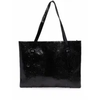 a.n.g.e.l.o. vintage cult sac cabas en cuir (années 1980) - noir