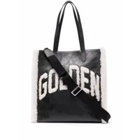 golden goose sac cabas california en peau lainée artificielle - noir