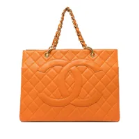 chanel pre-owned sac à main matelassé à logo cc (1997) - orange