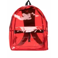 undercover sac à dos transparent à logo imprimé - rouge