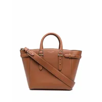 aspinal of london sac à main marylebone à coutures contrastantes - marron