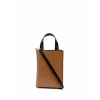 marni sac à main bicolore en cuir - marron