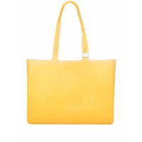 chanel pre-owned sac cabas à logo embossé (années 2010) - jaune