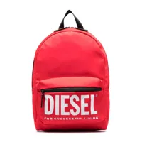 diesel kids sac à dos zippé à logo imprimé - rouge