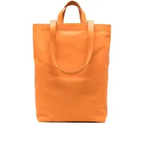 marsèll sac cabas en cuir à logo embossé - orange