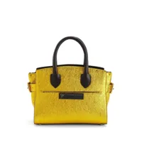 giuseppe zanotti mini sac cabas arco à design métallisé - jaune
