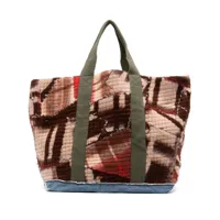 greg lauren sac cabas matelassé à design patchwork - multicolore