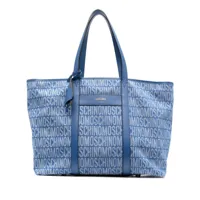moschino sac cabas à détail de logo - bleu