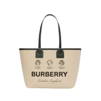 burberry sac cabas en coton à logo imprimé - tons neutres