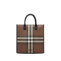 burberry sac cabas à motif exaggerated check - marron