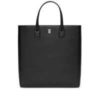 burberry sac cabas en cuir à motif monogrammé - noir