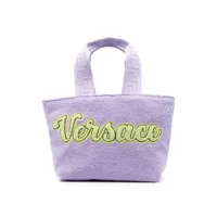 versace kids sac cabas à patch logo - violet
