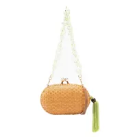 serpui sac à main olivine à détail de pompon - marron