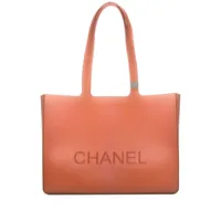 chanel pre-owned sac cabas jelly à logo embossée (années 2010) - rouge