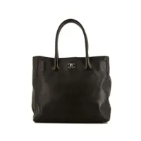 chanel pre-owned sac cabas en cuir à logo cc (2013) - noir