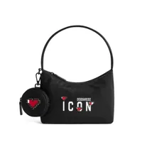 dsquared2 icon-print heart-motif tote bag - noir