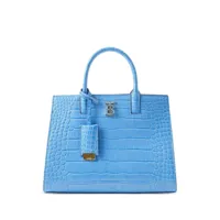 burberry mini sac cabas frances à design embossé - bleu