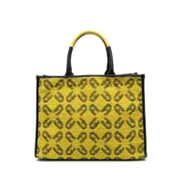 furla sac cabas à motif monogrammé - jaune