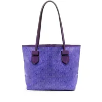 moreau sac cabas en cuir à logo imprimé - violet