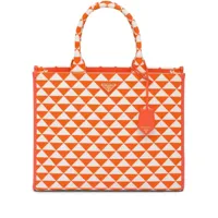prada sac cabas à design brodé - orange