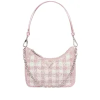 prada mini sac re-edition en crochet - rose