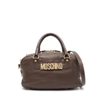 moschino pre-owned sac à main clouté à plaque logo (années 2000) - marron