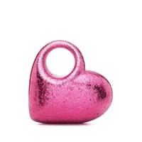 aquazzura pochette heart à paillettes - rose