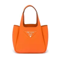 prada sac cabas à plaque logo - orange