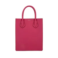 moreau sac cabas en cuir à logo gravé - rose
