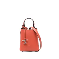 tod's sac cabas à breloque logo t - orange