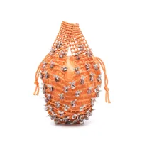 lanvin sac cabas à ornements de perles - orange