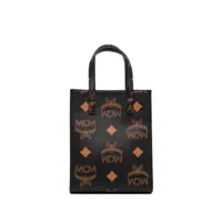 mcm sac cabas aran à motif monogrammé - noir