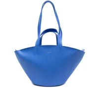 patrizia pepe sac cabas shopper en cuir - bleu
