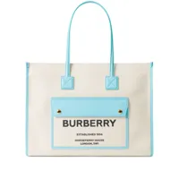 burberry sac cabas médium freya à logo imprimé - tons neutres