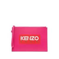 kenzo pochette en cuir à logo imprimé - rose
