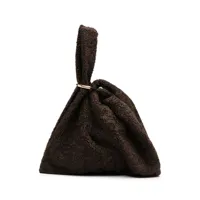 nanushka grand sac à main jen en peau lainée artificielle - marron