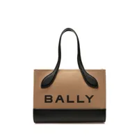 bally sac cabas bar keep on à logo imprimé - marron