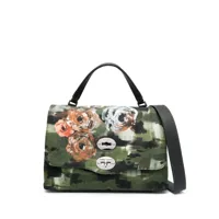 zanellato sac cabas postina à fleurs - vert
