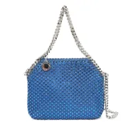 stella mccartney mini sac cabas falabella orné de cristaux - bleu