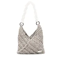 0711 mini sac à main lilo à design tressé - gris