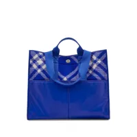 burberry sac cabas à carreaux - bleu