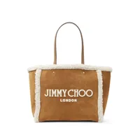 jimmy choo sac à main avenue en peau lainée - marron