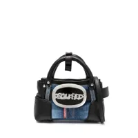 dsquared2 sac cabas belt à design patchwork - noir